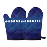 Starry Sky Lunar Phase Print Oven Mitts
