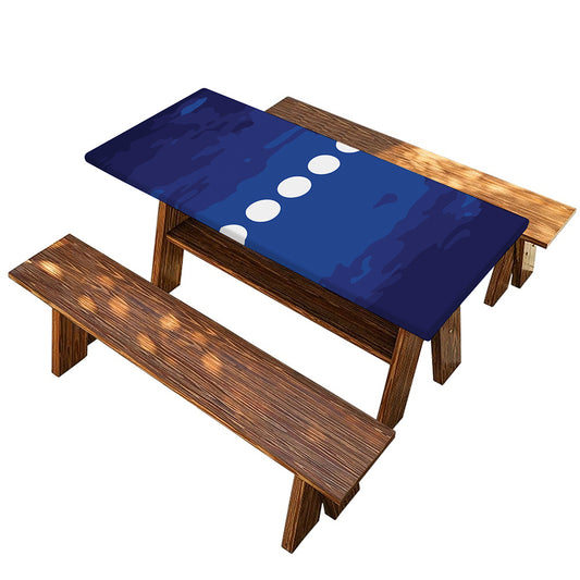 Starry Sky Lunar Phase Print Picnic Table Cover