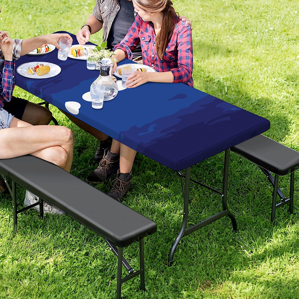 Starry Sky Lunar Phase Print Picnic Table Cover