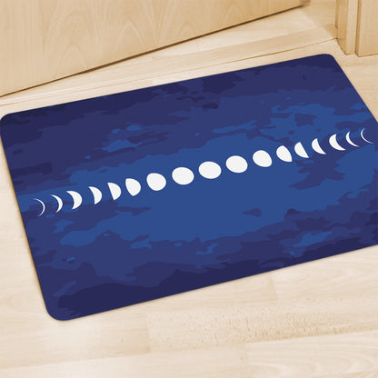 Starry Sky Lunar Phase Print Polyester Doormat