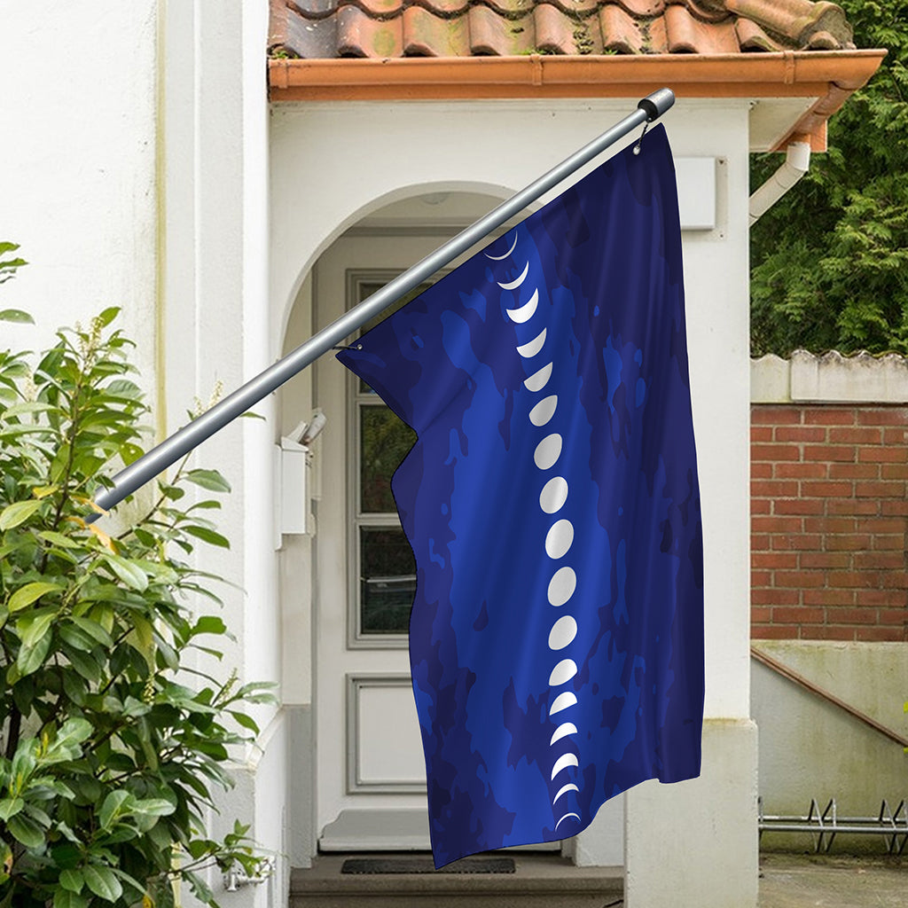 Starry Sky Lunar Phase Print Polyester Flag