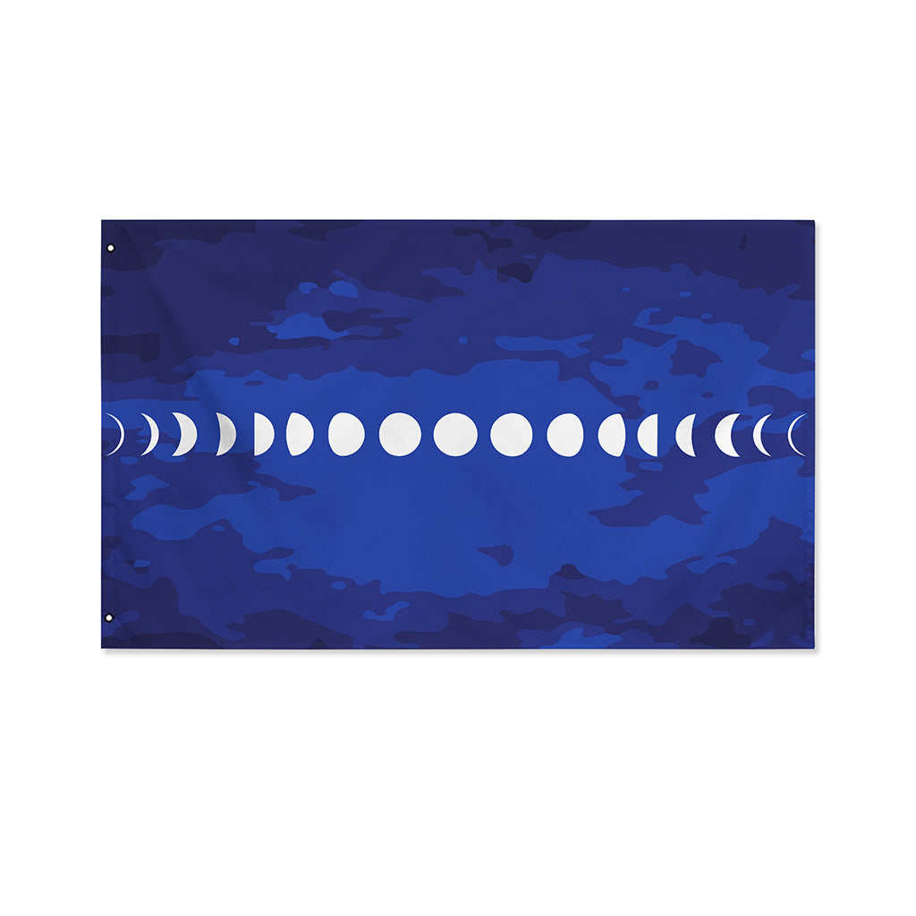 Starry Sky Lunar Phase Print Polyester Flag