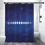 Starry Sky Lunar Phase Print Premium Shower Curtain