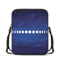 Starry Sky Lunar Phase Print Rectangular Crossbody Bag