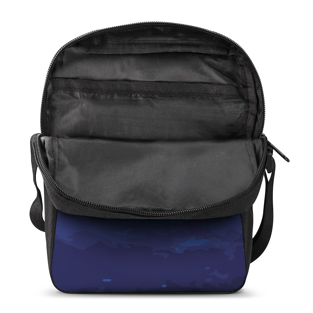 Starry Sky Lunar Phase Print Rectangular Crossbody Bag