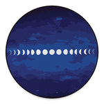 Starry Sky Lunar Phase Print Round Floor Mat