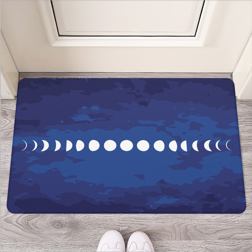 Starry Sky Lunar Phase Print Rubber Doormat
