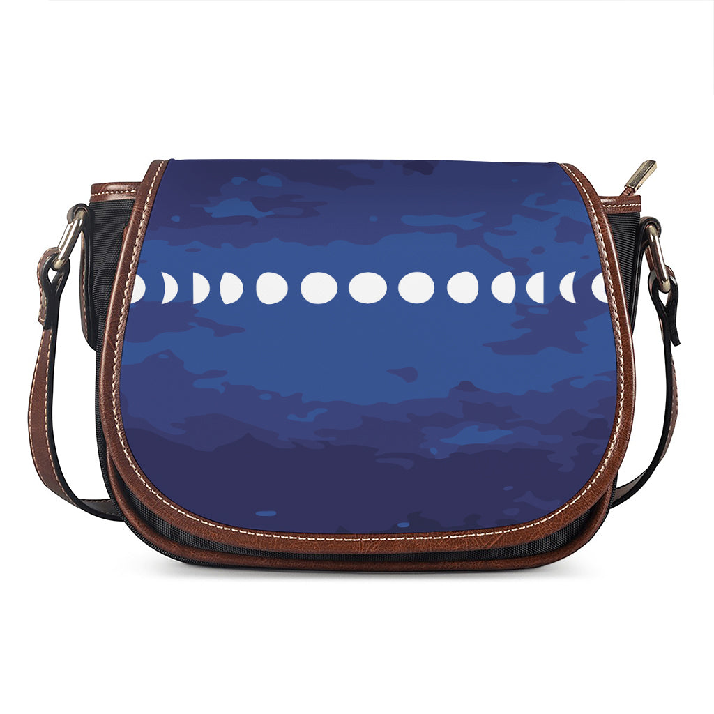 Starry Sky Lunar Phase Print Saddle Bag