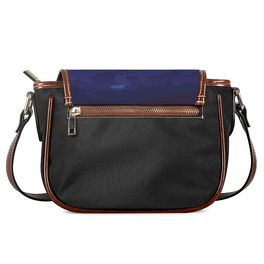 Starry Sky Lunar Phase Print Saddle Bag