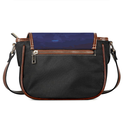 Starry Sky Lunar Phase Print Saddle Bag
