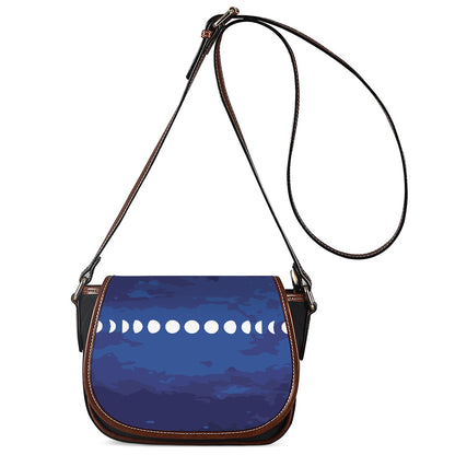 Starry Sky Lunar Phase Print Saddle Bag