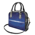 Starry Sky Lunar Phase Print Shoulder Handbag
