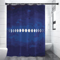 Starry Sky Lunar Phase Print Shower Curtain