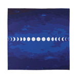 Starry Sky Lunar Phase Print Silk Bandana