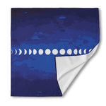 Starry Sky Lunar Phase Print Silk Bandana