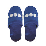 Starry Sky Lunar Phase Print Slippers