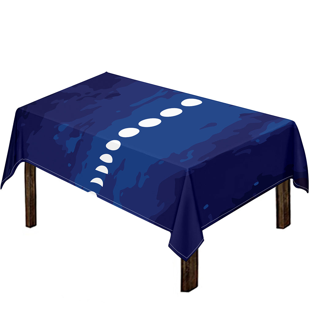 Starry Sky Lunar Phase Print Tablecloth