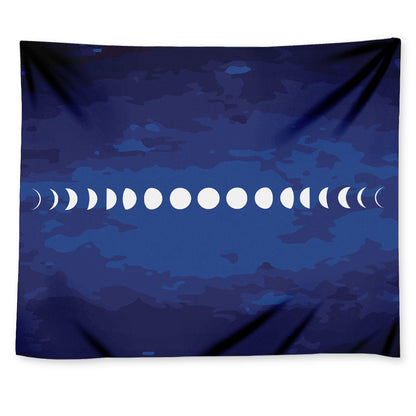 Starry Sky Lunar Phase Print Tapestry