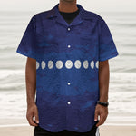 Starry Sky Lunar Phase Print Textured Short Sleeve Shirt