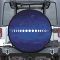 Starry Sky Lunar Phase Print Tire Cover