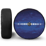 Starry Sky Lunar Phase Print Tire Cover With Camera Hole