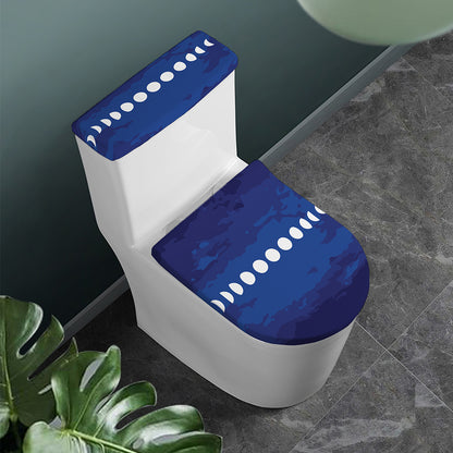 Starry Sky Lunar Phase Print Toilet Lid And Tank Cover Set