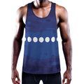 Starry Sky Lunar Phase Print Men's Workout Tank Top