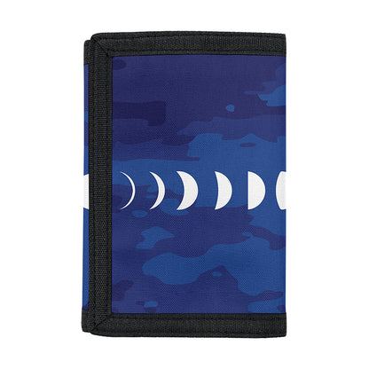 Starry Sky Lunar Phase Print Trifold Wallet