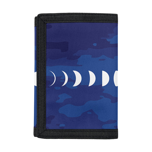 Starry Sky Lunar Phase Print Trifold Wallet
