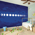 Starry Sky Lunar Phase Print Wall Sticker