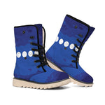 Starry Sky Lunar Phase Print Winter Boots