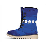 Starry Sky Lunar Phase Print Winter Boots