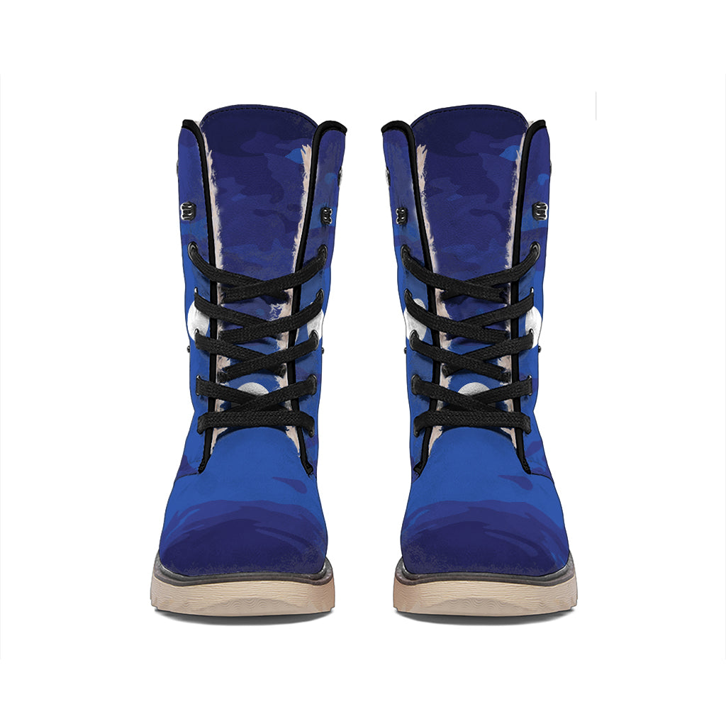 Starry Sky Lunar Phase Print Winter Boots