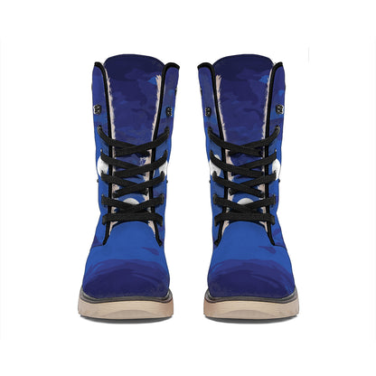 Starry Sky Lunar Phase Print Winter Boots