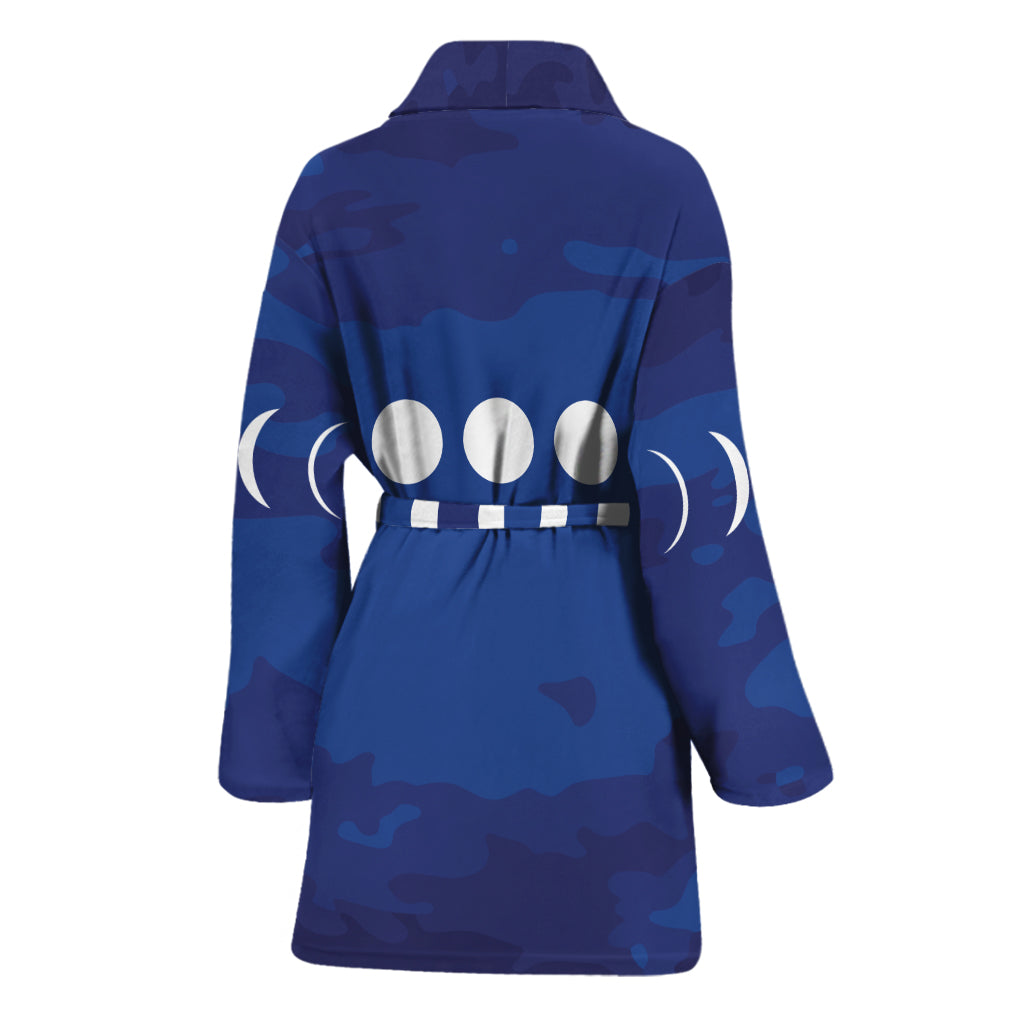 Starry Sky Lunar Phase Print Women's Bathrobe