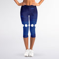 Starry Sky Lunar Phase Print Women's Capri Leggings