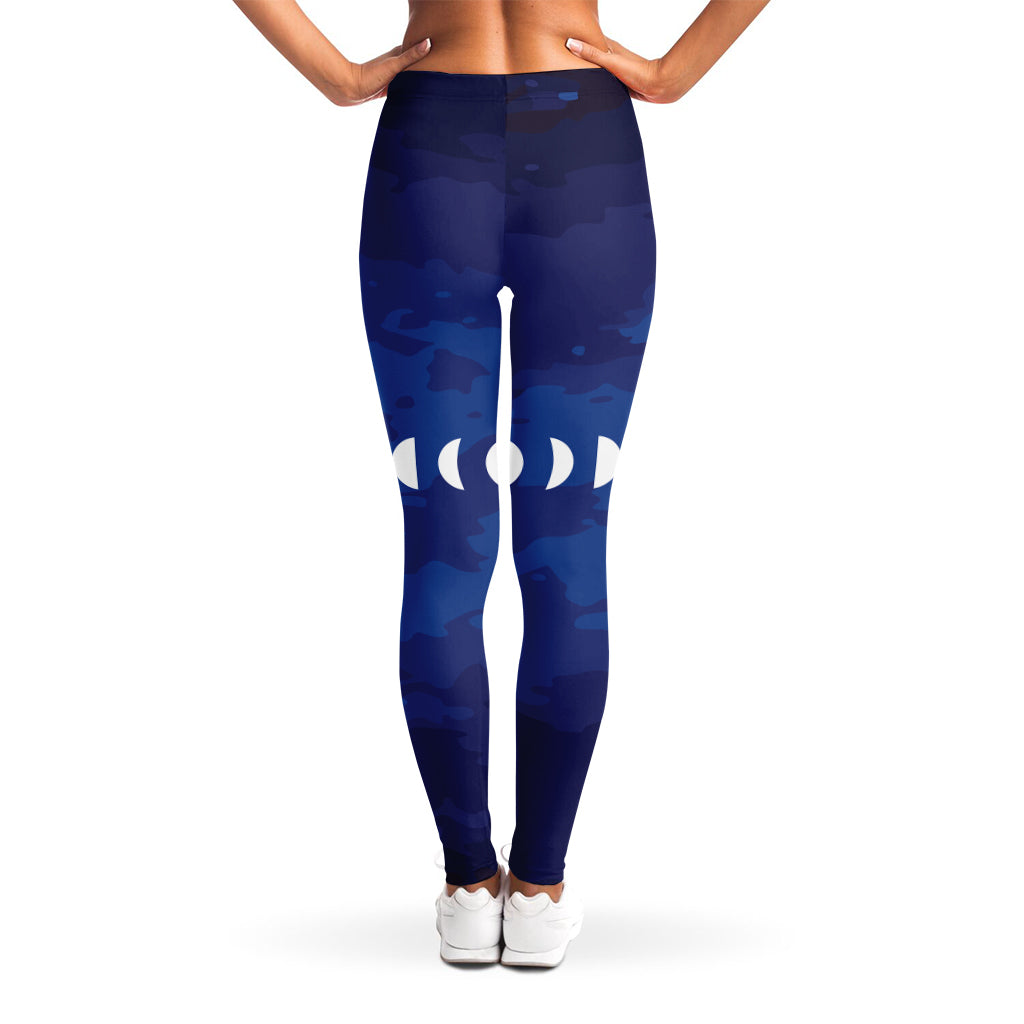Starry Sky Lunar Phase Print Women's Leggings