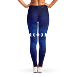 Starry Sky Lunar Phase Print Women's Leggings