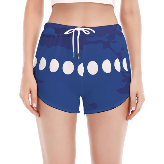Starry Sky Lunar Phase Print Women's Split Running Shorts