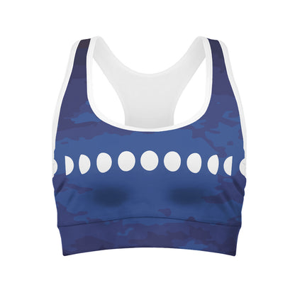Starry Sky Lunar Phase Print Women's Sports Bra