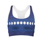 Starry Sky Lunar Phase Print Women's Sports Bra