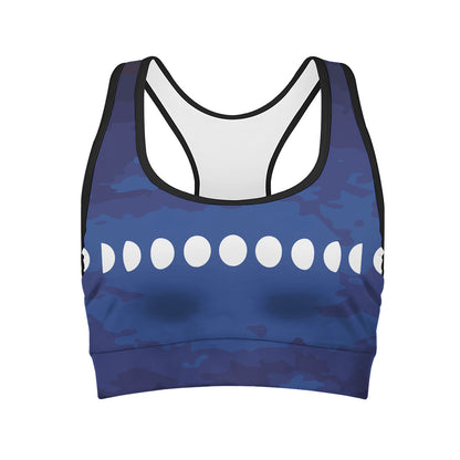 Starry Sky Lunar Phase Print Women's Sports Bra
