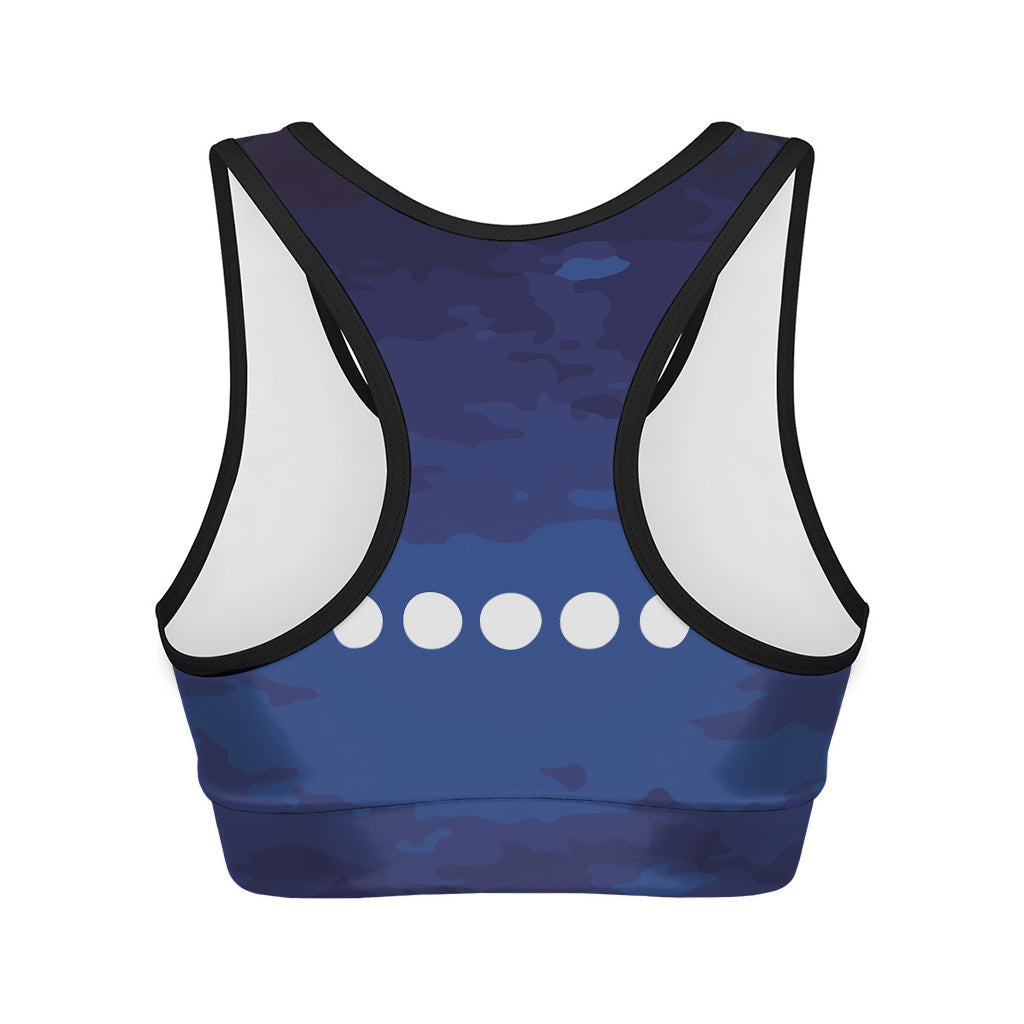 Starry Sky Lunar Phase Print Women's Sports Bra