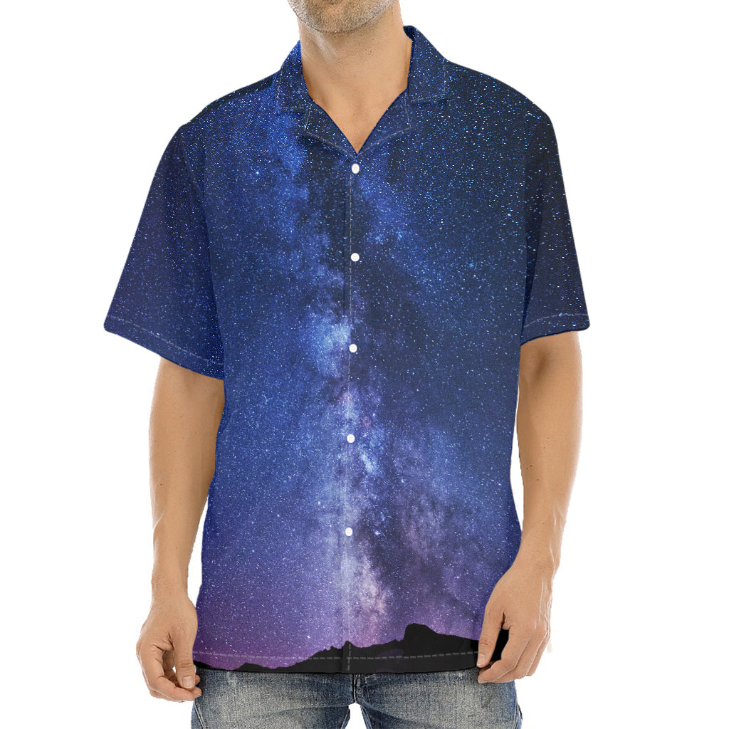 Stars Night Milky Way Print Aloha Shirt
