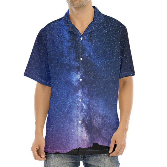 Stars Night Milky Way Print Aloha Shirt