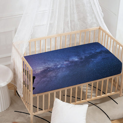 Stars Night Milky Way Print Baby Crib Sheet