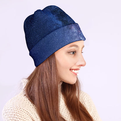 Stars Night Milky Way Print Beanie