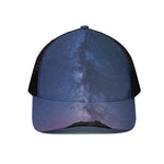 Stars Night Milky Way Print Black Mesh Trucker Cap
