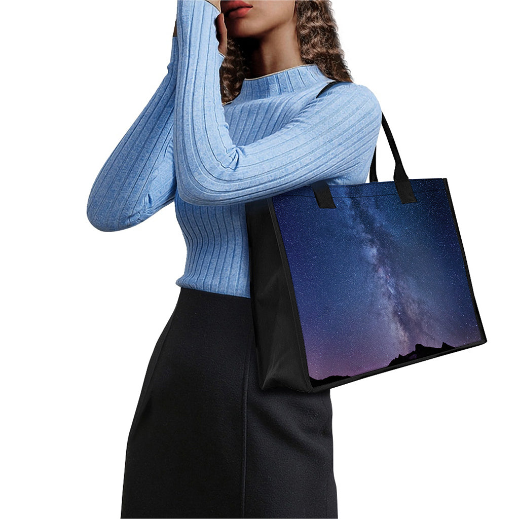 Stars Night Milky Way Print Canvas Tote Bag