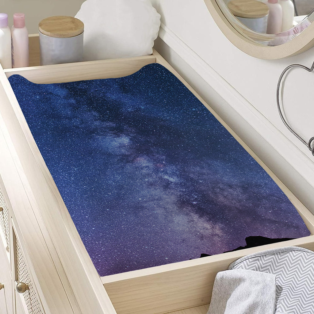 Stars Night Milky Way Print Changing Pad Cover
